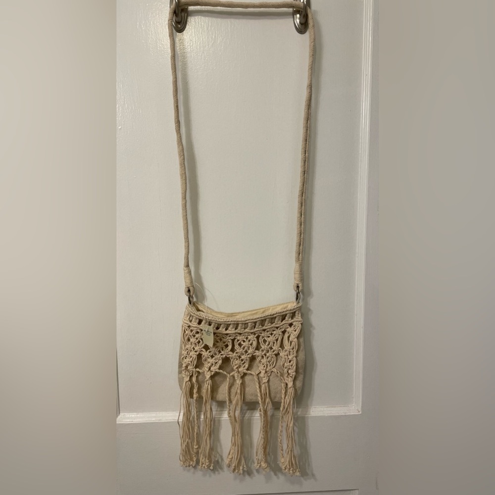 NEW! American Eagle BOHO Fringe Tan Crossbody Bag